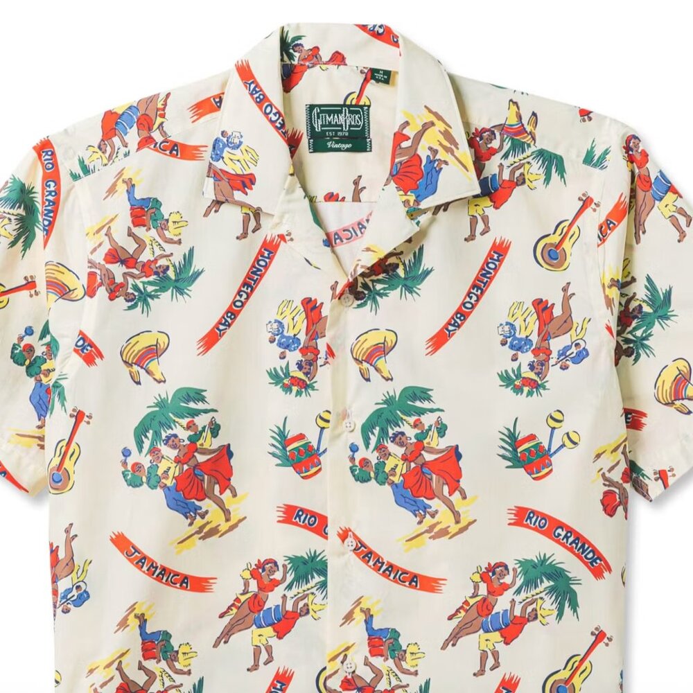 Gitman Vintage Jamaica Gift Shop Camp Collar Shirt - New - Size XL